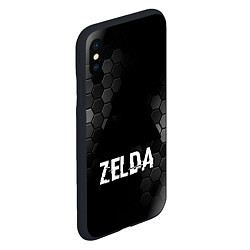 Чехол iPhone XS Max матовый Zelda glitch на темном фоне, цвет: 3D-черный — фото 2