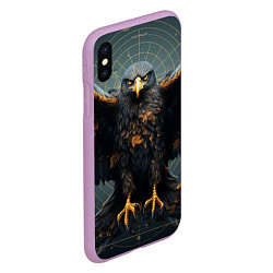 Чехол iPhone XS Max матовый Орёл с расправленными крыльями, цвет: 3D-сиреневый — фото 2