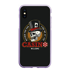 Чехол iPhone XS Max матовый Casino, цвет: 3D-светло-сиреневый