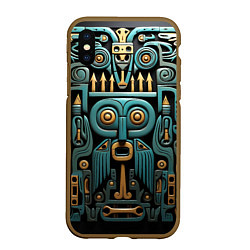 Чехол iPhone XS Max матовый Рисунок в египетском стиле, цвет: 3D-коричневый