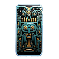 Чехол iPhone XS Max матовый Рисунок в египетском стиле, цвет: 3D-голубой