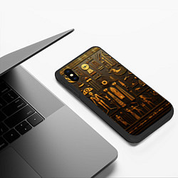 Чехол iPhone XS Max матовый Арт в стиле египетских письмен, цвет: 3D-черный — фото 2