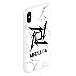 Чехол iPhone XS Max матовый Metallica glitch на светлом фоне, цвет: 3D-белый — фото 2