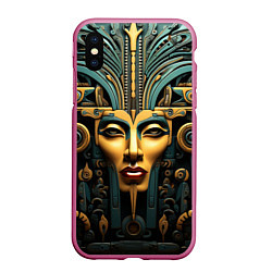 Чехол iPhone XS Max матовый Египетские фараоны, цвет: 3D-малиновый