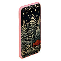 Чехол iPhone XS Max матовый Новогоднее настроение лес, цвет: 3D-баблгам — фото 2