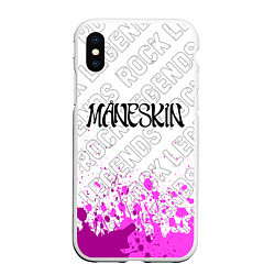 Чехол iPhone XS Max матовый Maneskin rock legends посередине, цвет: 3D-белый