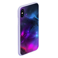 Чехол iPhone XS Max матовый Бескрайний космос фиолетовый, цвет: 3D-светло-сиреневый — фото 2