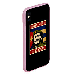 Чехол iPhone XS Max матовый Patria o muerte, цвет: 3D-розовый — фото 2