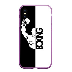Чехол iPhone XS Max матовый Boxing - чемпион, цвет: 3D-фиолетовый