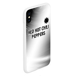 Чехол iPhone XS Max матовый Red Hot Chili Peppers glitch на светлом фоне посер, цвет: 3D-белый — фото 2