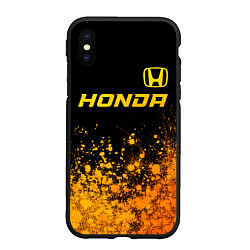 Чехол iPhone XS Max матовый Honda - gold gradient посередине