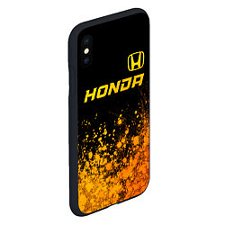 Чехол iPhone XS Max матовый Honda - gold gradient посередине, цвет: 3D-черный — фото 2