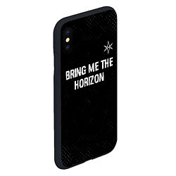 Чехол iPhone XS Max матовый Bring Me the Horizon glitch на темном фоне посеред, цвет: 3D-черный — фото 2