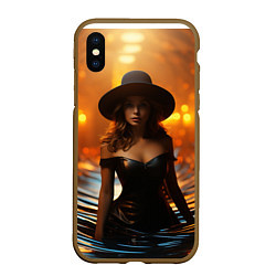 Чехол iPhone XS Max матовый Красавица ведьма, цвет: 3D-коричневый