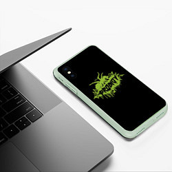 Чехол iPhone XS Max матовый The Prodigy green spider, цвет: 3D-салатовый — фото 2