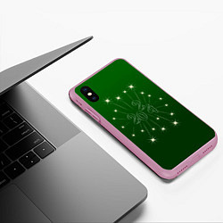 Чехол iPhone XS Max матовый Салют 2024, цвет: 3D-розовый — фото 2