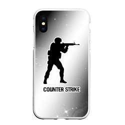 Чехол iPhone XS Max матовый Counter Strike glitch на светлом фоне, цвет: 3D-белый