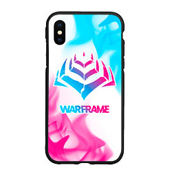 Чехол iPhone XS Max матовый Warframe neon gradient style, цвет: 3D-черный