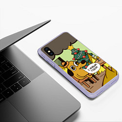 Чехол iPhone XS Max матовый This is fine - 2024, цвет: 3D-светло-сиреневый — фото 2