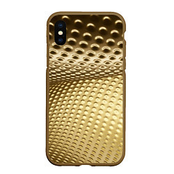 Чехол iPhone XS Max матовый Золотая сетка абстракция, цвет: 3D-коричневый