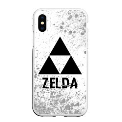 Чехол iPhone XS Max матовый Zelda glitch на светлом фоне, цвет: 3D-белый