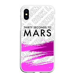 Чехол iPhone XS Max матовый Thirty Seconds to Mars rock legends посередине