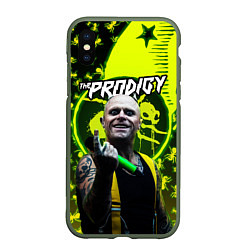 Чехол iPhone XS Max матовый The Prodigy Keith Flint, цвет: 3D-темно-зеленый