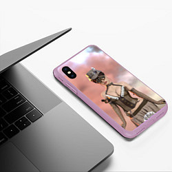 Чехол iPhone XS Max матовый Панк-леди в облаках, цвет: 3D-сиреневый — фото 2