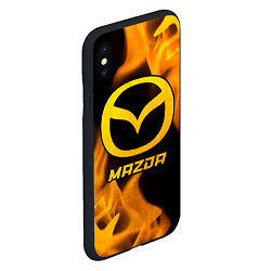 Чехол iPhone XS Max матовый Mazda - gold gradient, цвет: 3D-черный — фото 2