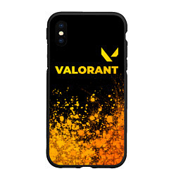 Чехол iPhone XS Max матовый Valorant - gold gradient посередине, цвет: 3D-черный