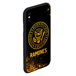 Чехол iPhone XS Max матовый Ramones - gold gradient, цвет: 3D-черный — фото 2