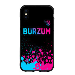 Чехол iPhone XS Max матовый Burzum - neon gradient посередине, цвет: 3D-черный