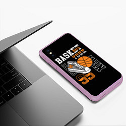 Чехол iPhone XS Max матовый Basketball New York, цвет: 3D-сиреневый — фото 2