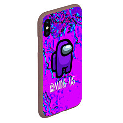 Чехол iPhone XS Max матовый Among us storm neon, цвет: 3D-коричневый — фото 2