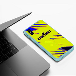 Чехол iPhone XS Max матовый Counter strike neon yellow, цвет: 3D-мятный — фото 2