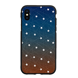 Чехол iPhone XS Max матовый Звёзды на оранжевом закате, цвет: 3D-черный
