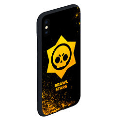 Чехол iPhone XS Max матовый Brawl Stars - gold gradient, цвет: 3D-черный — фото 2