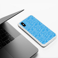 Чехол iPhone XS Max матовый Зимний снежный паттерн, цвет: 3D-белый — фото 2