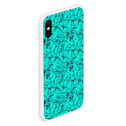 Чехол iPhone XS Max матовый Текстура камень цвета морской волны, цвет: 3D-белый — фото 2