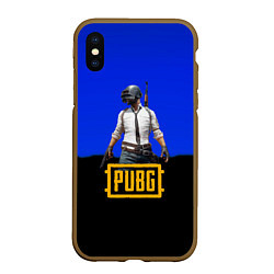 Чехол iPhone XS Max матовый Pubg modern game 2023, цвет: 3D-коричневый