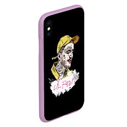 Чехол iPhone XS Max матовый Lil peep band steel, цвет: 3D-сиреневый — фото 2