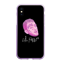 Чехол iPhone XS Max матовый Lil Peep rip 21, цвет: 3D-сиреневый