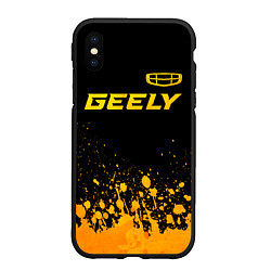 Чехол iPhone XS Max матовый Geely - gold gradient посередине