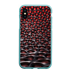 Чехол iPhone XS Max матовый Гранатовые зёрна абстракция, цвет: 3D-мятный