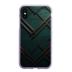 Чехол iPhone XS Max матовый Диагональный узор в шотландском стиле, цвет: 3D-светло-сиреневый