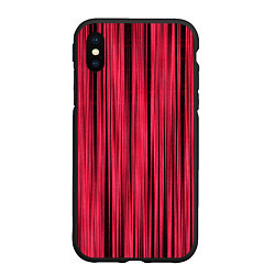 Чехол iPhone XS Max матовый Абстрактные полосы розовые, цвет: 3D-черный