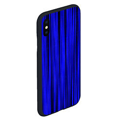 Чехол iPhone XS Max матовый Абстрактные полосы ультрамарин, цвет: 3D-черный — фото 2
