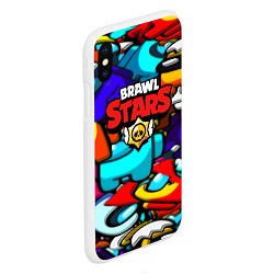 Чехол iPhone XS Max матовый Brawl stars mobile game brawlers, цвет: 3D-белый — фото 2