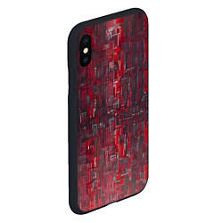 Чехол iPhone XS Max матовый Красный металл модерн, цвет: 3D-черный — фото 2