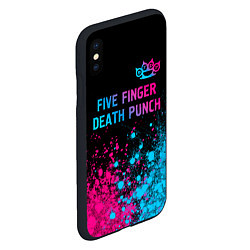 Чехол iPhone XS Max матовый Five Finger Death Punch - neon gradient посередине, цвет: 3D-черный — фото 2